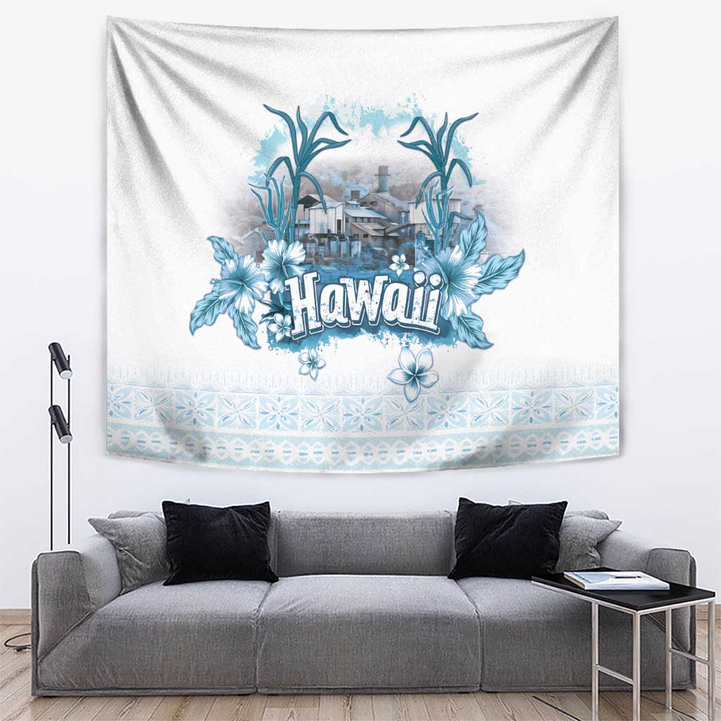 Hawaii Sugar Plantation Tapestry With Hawaiian Tapa Pattern