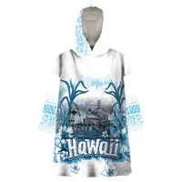 Hawaii Sugar Plantation Wearable Blanket Hoodie With Hawaiian Tapa Pattern LT05 One Size White - Polynesian Pride