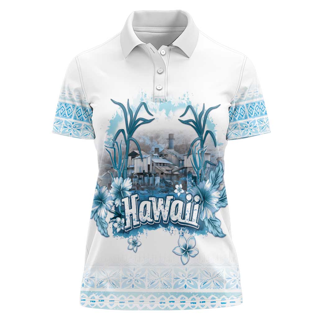 Hawaii Sugar Plantation Women Polo Shirt With Hawaiian Tapa Pattern