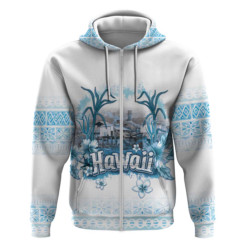 Hawaii Sugar Plantation Zip Hoodie With Hawaiian Tapa Pattern