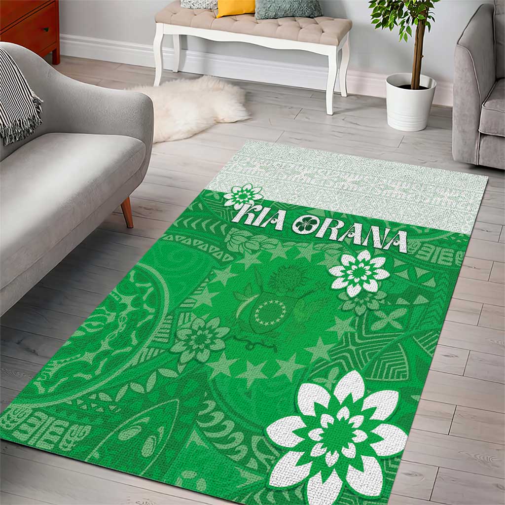 Cook Islands Maori Language Week Area Rug Pacific Tapa Pattern