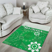 Cook Islands Maori Language Week Area Rug Pacific Tapa Pattern