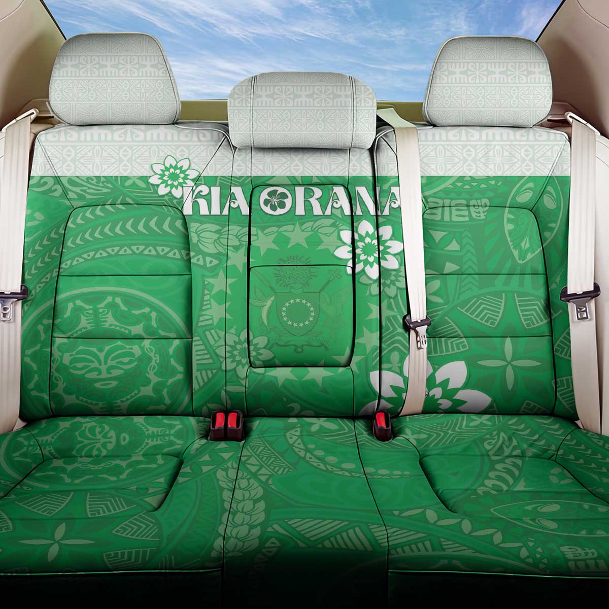 Cook Islands Maori Language Week Back Car Seat Cover Pacific Tapa Pattern