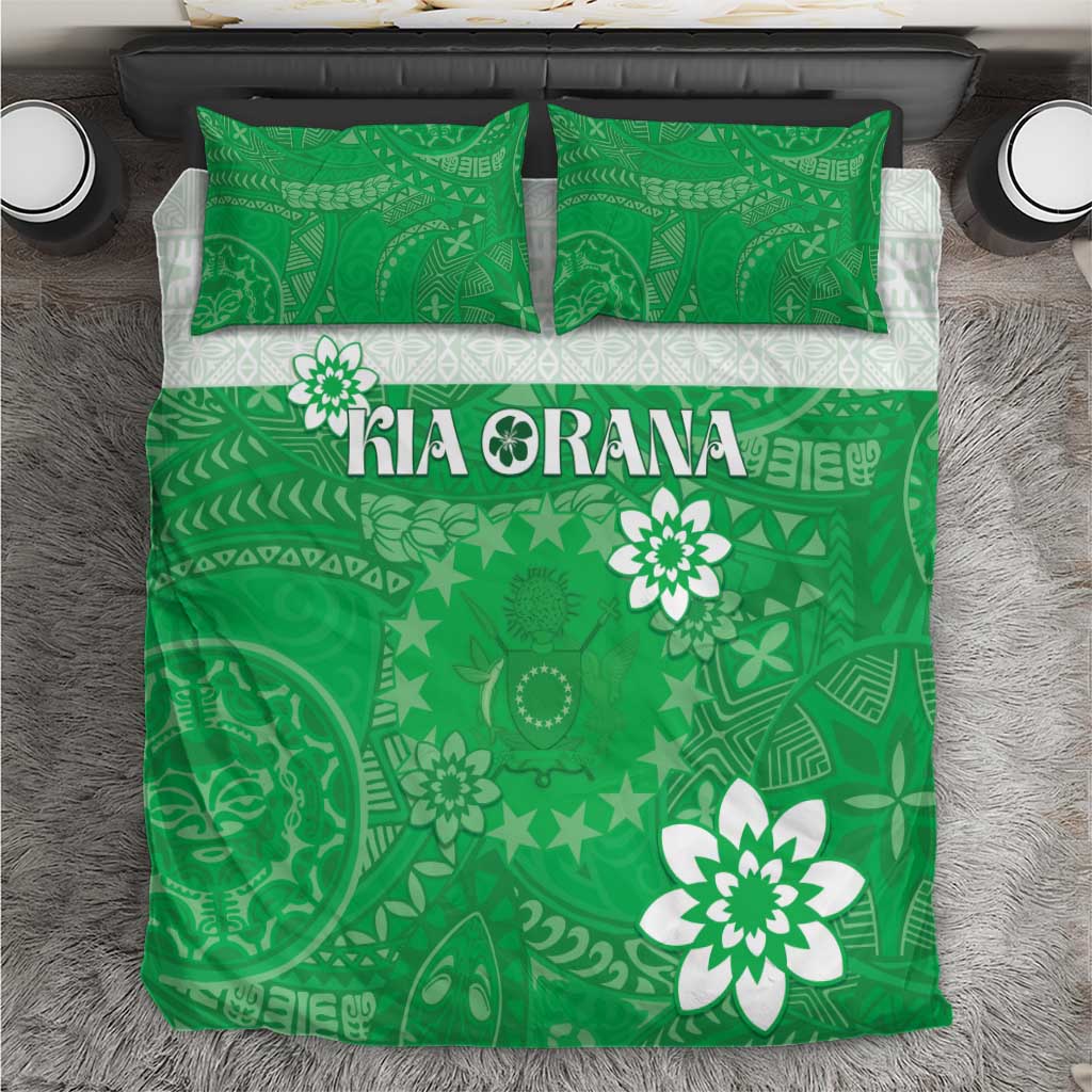 Cook Islands Maori Language Week Bedding Set Pacific Tapa Pattern