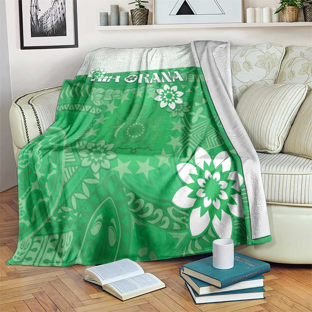 Cook Islands Maori Language Week Blanket Pacific Tapa Pattern LT05 Green - Polynesian Pride