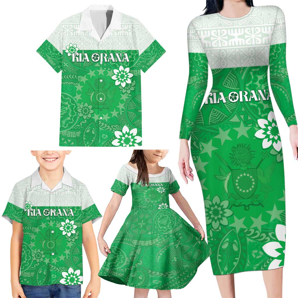 Cook Islands Maori Language Week Family Matching Long Sleeve Bodycon Dress and Hawaiian Shirt Pacific Tapa Pattern LT05 - Polynesian Pride