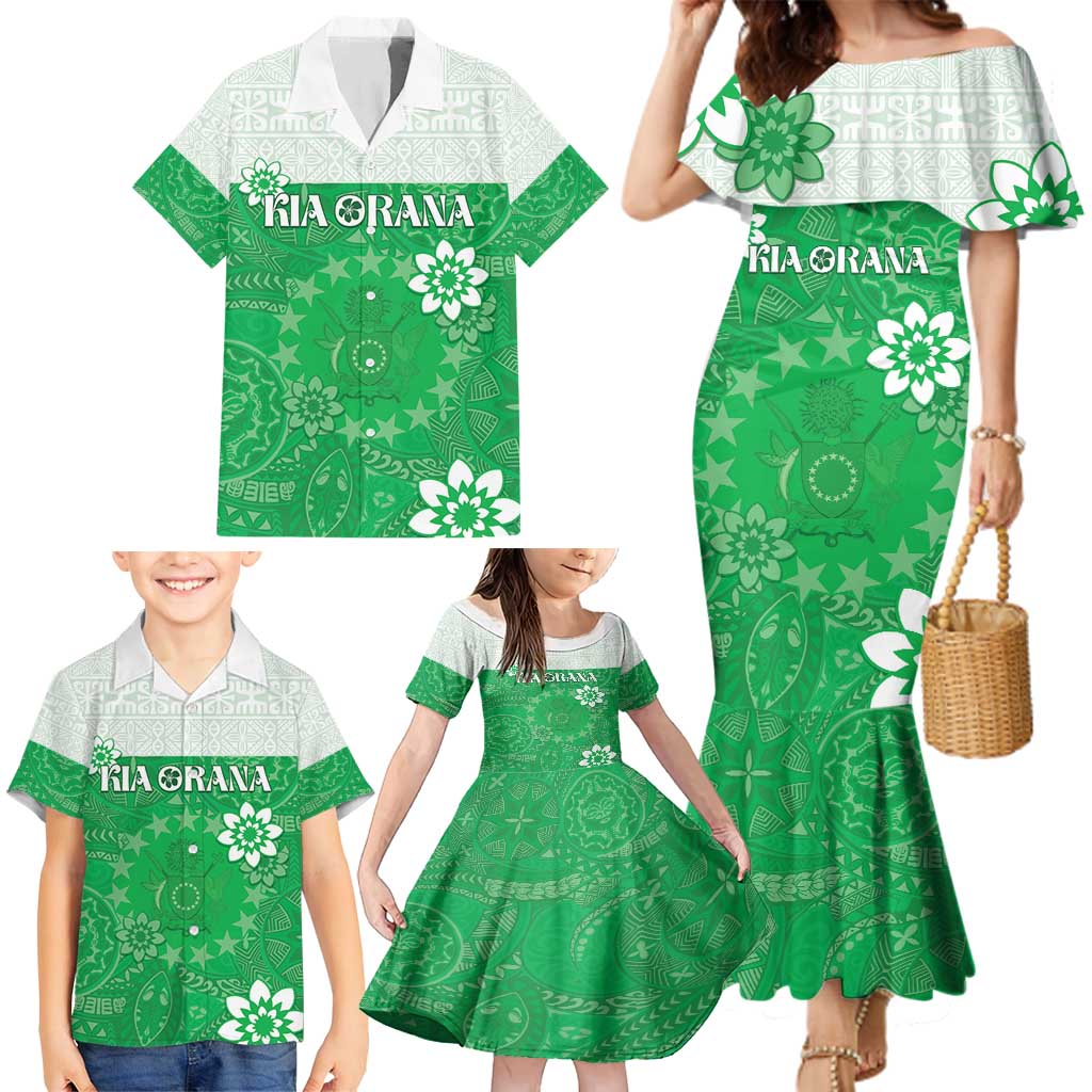 Cook Islands Maori Language Week Family Matching Mermaid Dress and Hawaiian Shirt Pacific Tapa Pattern