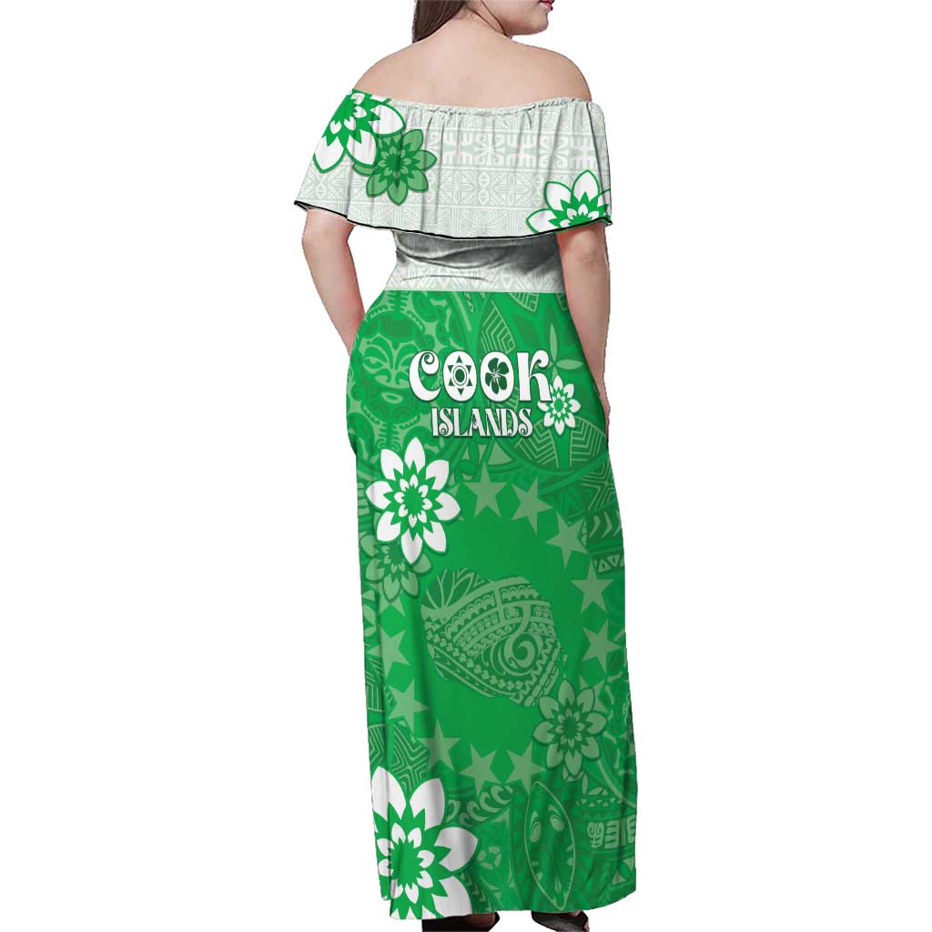 Cook Islands Maori Language Week Family Matching Off Shoulder Maxi Dress and Hawaiian Shirt Pacific Tapa Pattern LT05 - Polynesian Pride