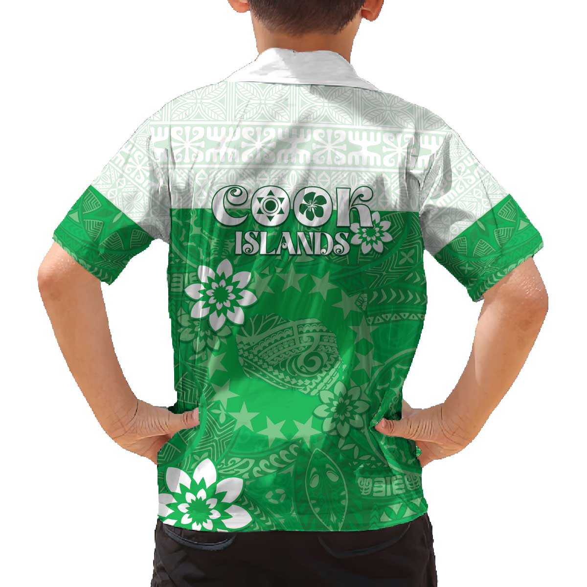 Cook Islands Maori Language Week Family Matching Off Shoulder Short Dress and Hawaiian Shirt Pacific Tapa Pattern