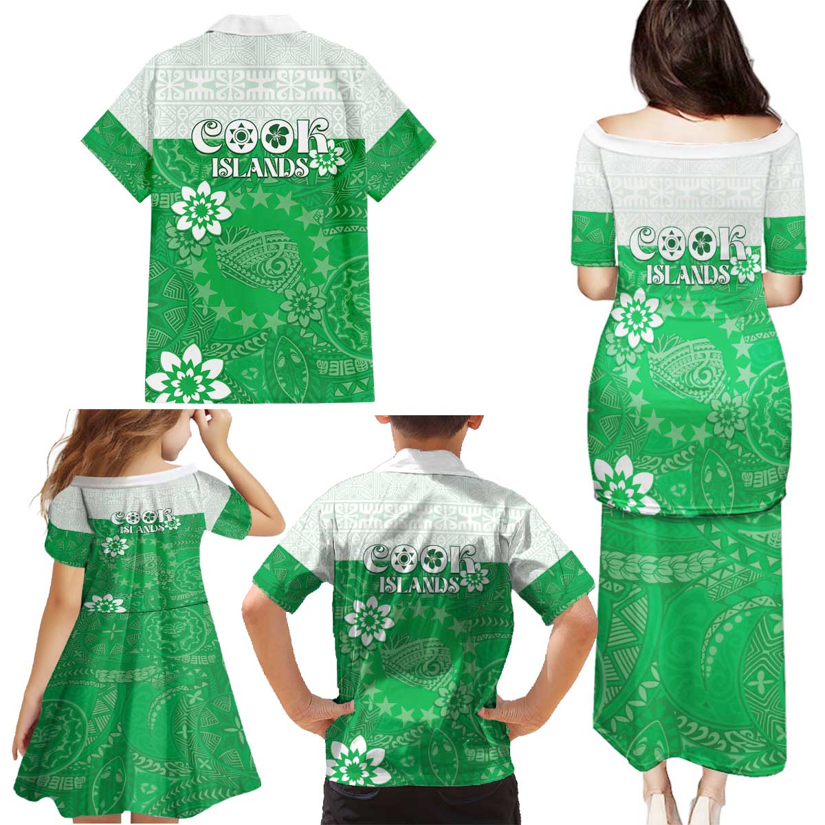 Cook Islands Maori Language Week Family Matching Puletasi and Hawaiian Shirt Pacific Tapa Pattern LT05 - Polynesian Pride
