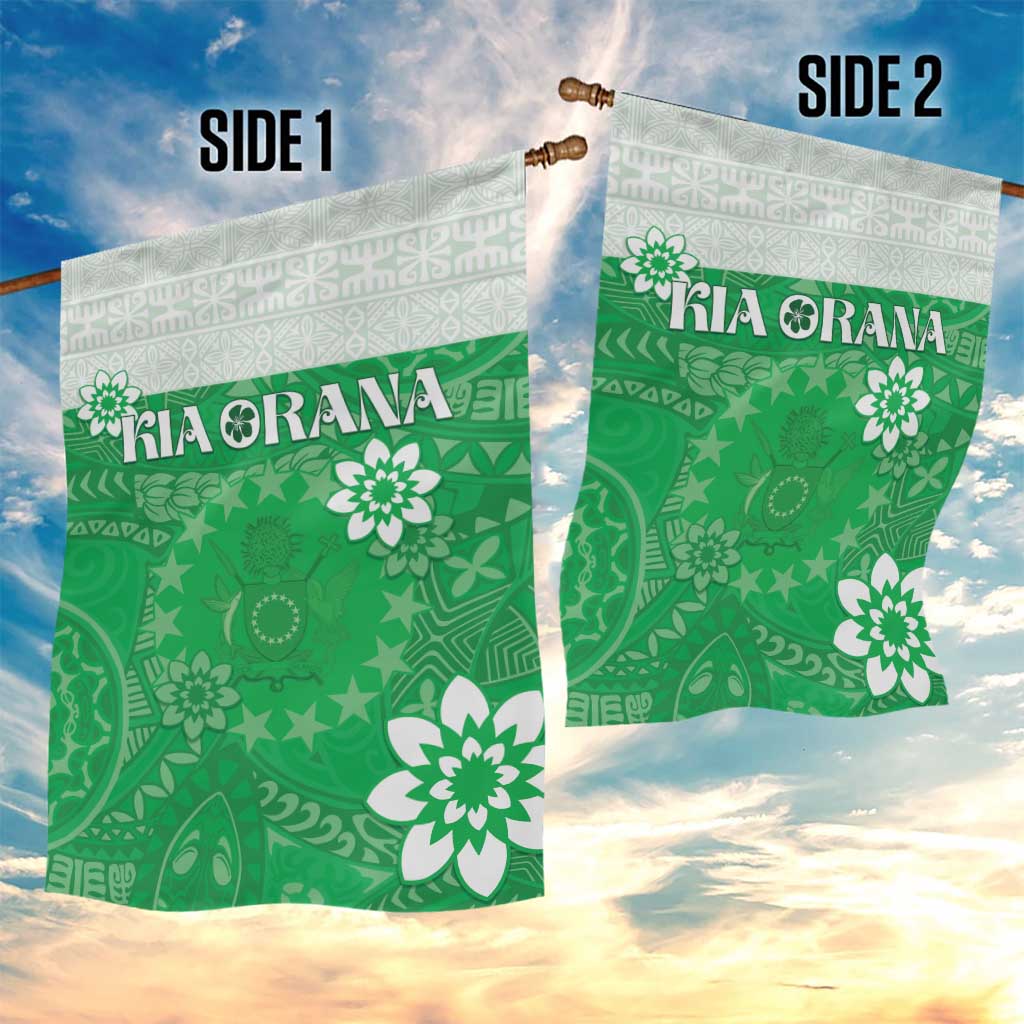 Cook Islands Maori Language Week Garden Flag Pacific Tapa Pattern LT05 - Polynesian Pride