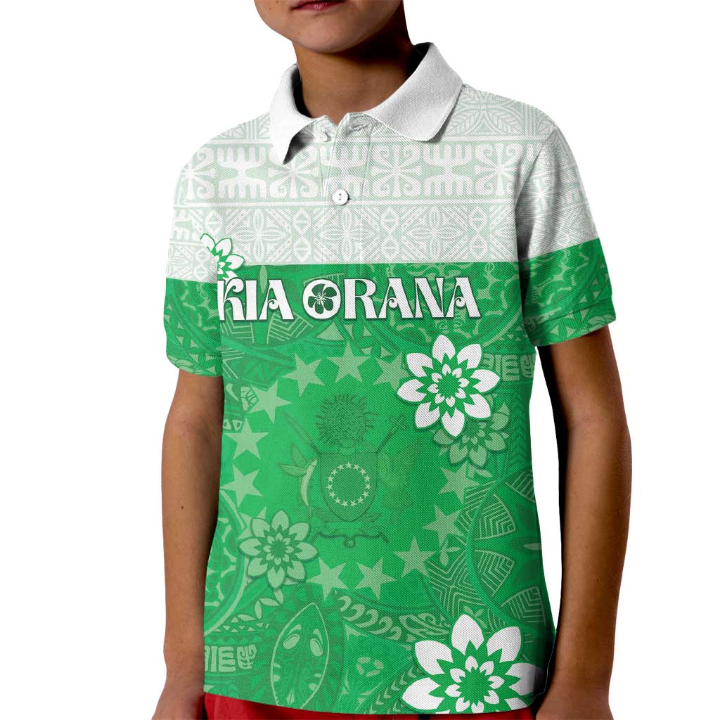 Cook Islands Maori Language Week Kid Polo Shirt Pacific Tapa Pattern