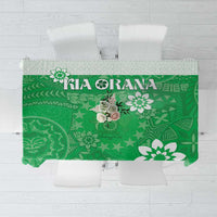 Cook Islands Maori Language Week Tablecloth Pacific Tapa Pattern LT05 Green - Polynesian Pride
