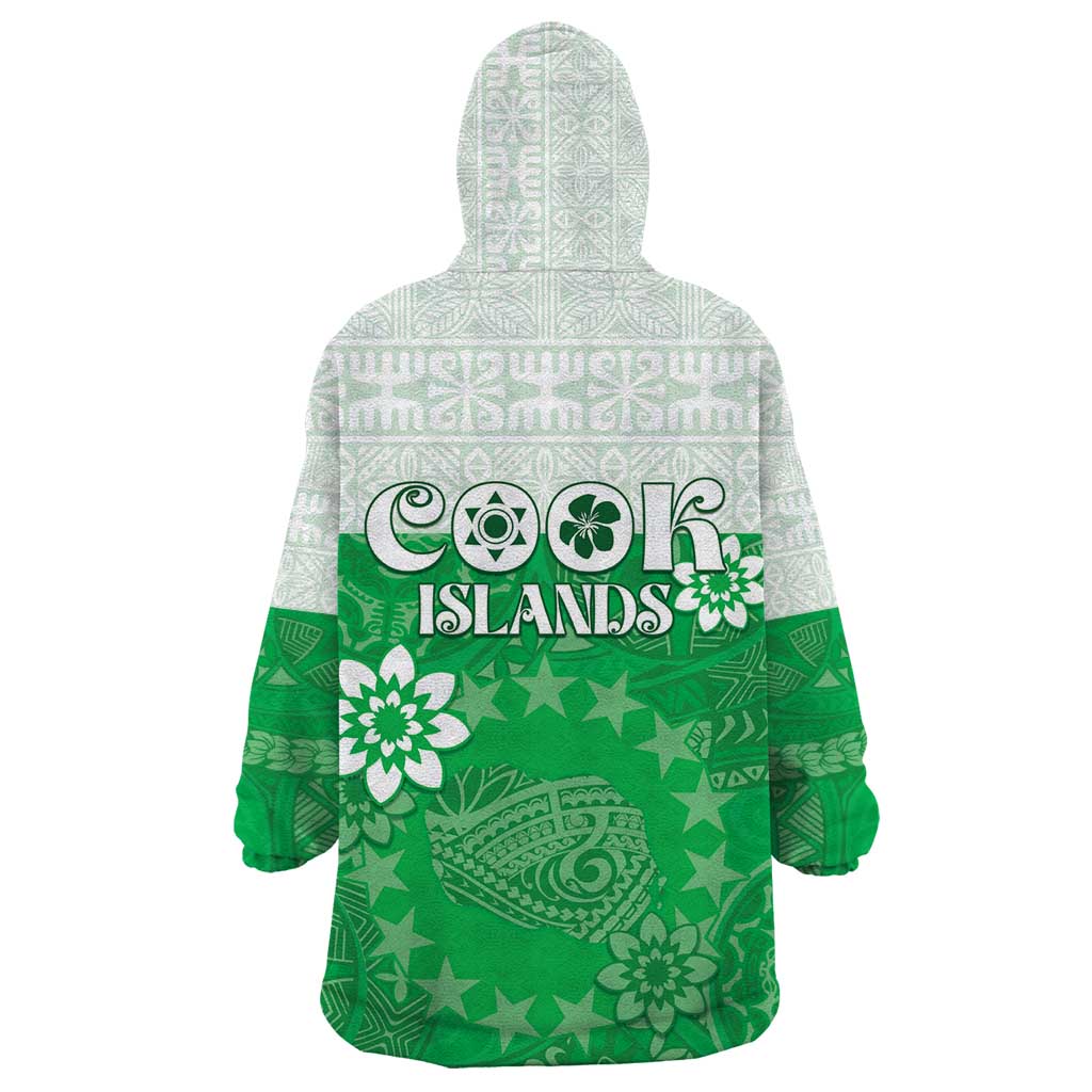 Cook Islands Maori Language Week Wearable Blanket Hoodie Pacific Tapa Pattern
