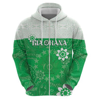 Cook Islands Maori Language Week Zip Hoodie Pacific Tapa Pattern