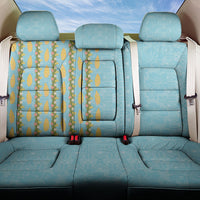Hawaii Shell Tiare Anthurium Heliconia Lei Back Car Seat Cover With Tapa Pattern Baby Blue