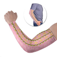 Hawaii Shell Tiare Anthurium Heliconia Lei Arm Sleeves With Tapa Pattern Baby Pink