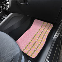 Hawaii Shell Tiare Anthurium Heliconia Lei Car Mats With Tapa Pattern Baby Pink