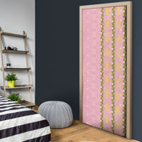 Hawaii Shell Tiare Anthurium Heliconia Lei Door Cover With Tapa Pattern Baby Pink