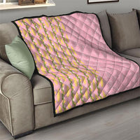 Hawaii Shell Tiare Anthurium Heliconia Lei Quilt With Tapa Pattern Baby Pink