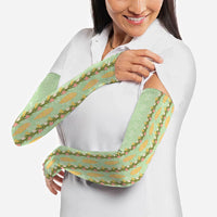 Hawaii Shell Tiare Anthurium Heliconia Lei Arm Sleeves With Tapa Pattern Baby Green