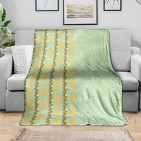 Hawaii Shell Tiare Anthurium Heliconia Lei Blanket With Tapa Pattern Baby Green