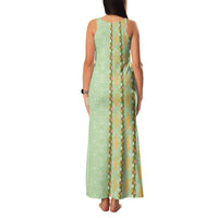Hawaii Shell Tiare Anthurium Heliconia Lei Family Matching Tank Maxi Dress and Hawaiian Shirt With Tapa Pattern Baby Green