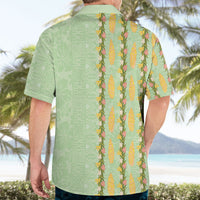 Hawaii Shell Tiare Anthurium Heliconia Lei Hawaiian Shirt With Tapa Pattern Baby Green