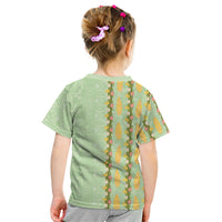 Hawaii Shell Tiare Anthurium Heliconia Lei Kid T Shirt With Tapa Pattern Baby Green