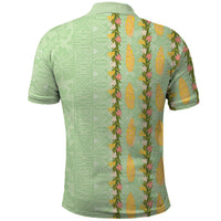 Hawaii Shell Tiare Anthurium Heliconia Lei Polo Shirt With Tapa Pattern Baby Green