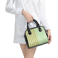 Hawaii Shell Tiare Anthurium Heliconia Lei Shoulder Handbag With Tapa Pattern Baby Green