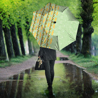 Hawaii Shell Tiare Anthurium Heliconia Lei Umbrella With Tapa Pattern Baby Green