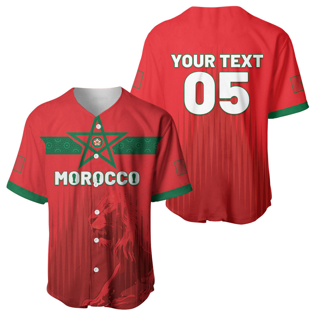 Custom Morocco Football 2026 Baseball Jersey Atlas Lions Breathtaking Victory Red Version