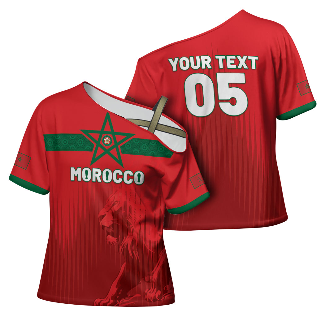 Custom Morocco Football 2026 Cross Shoulder Shirt Atlas Lions Breathtaking Victory Red Version