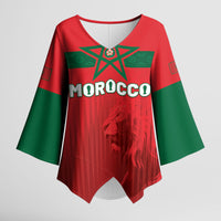 Custom Morocco Football 2026 Kimono Sleeve Blouse Atlas Lions Breathtaking Victory Red Version