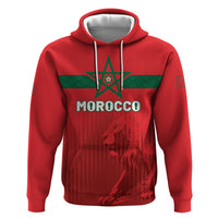 Custom Morocco Football 2026 Zip Hoodie Atlas Lions Breathtaking Victory Red Version