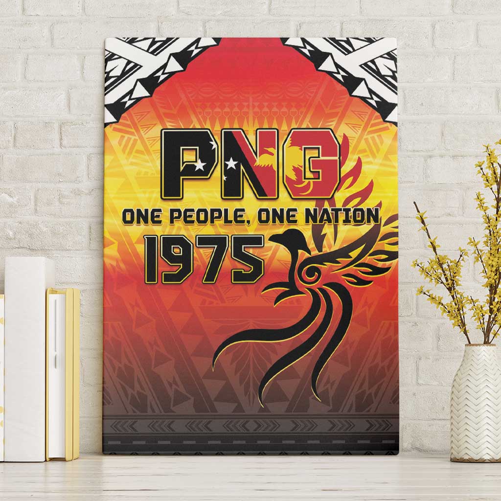 Papua New Guinea 50th Independence Day Canvas Wall Art One People One Nation One PNG LT05 Without Frame Yellow - Polynesian Pride