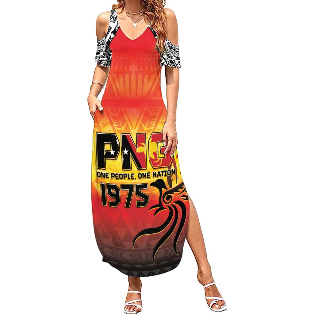 Papua New Guinea 49th Independence Day Family Matching Summer Maxi Dress and Hawaiian Shirt One People One Nation One PNG