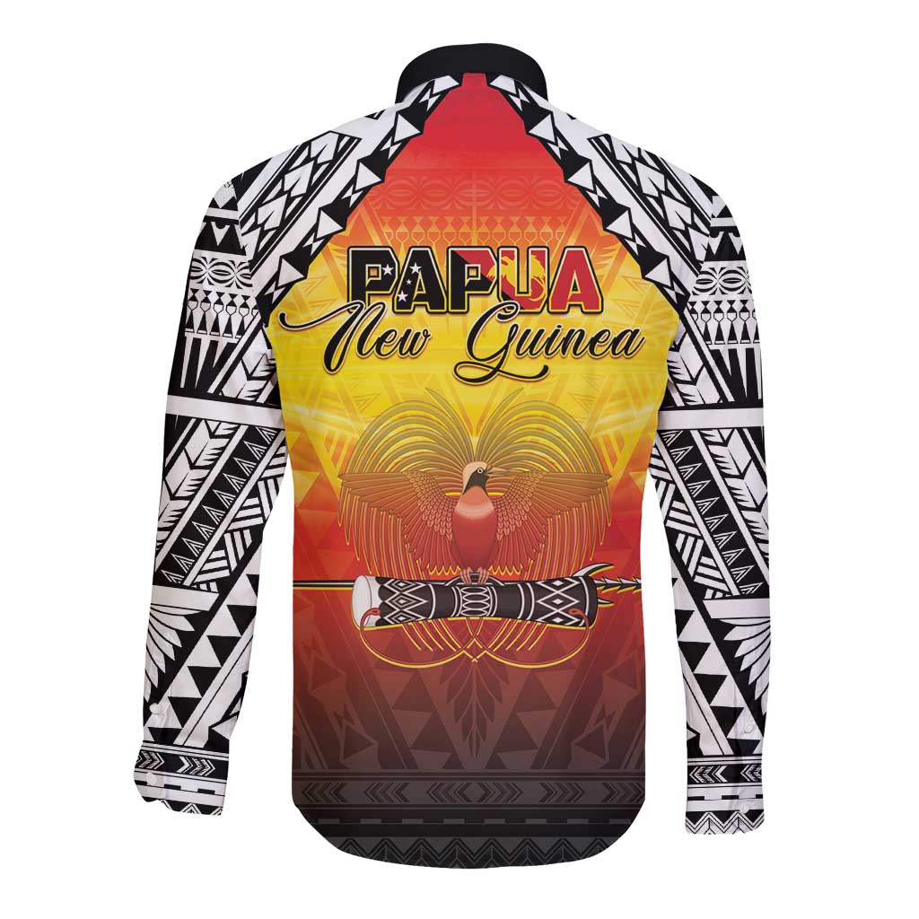 Papua New Guinea 50th Independence Day Long Sleeve Button Shirt One People One Nation One PNG LT05 - Polynesian Pride
