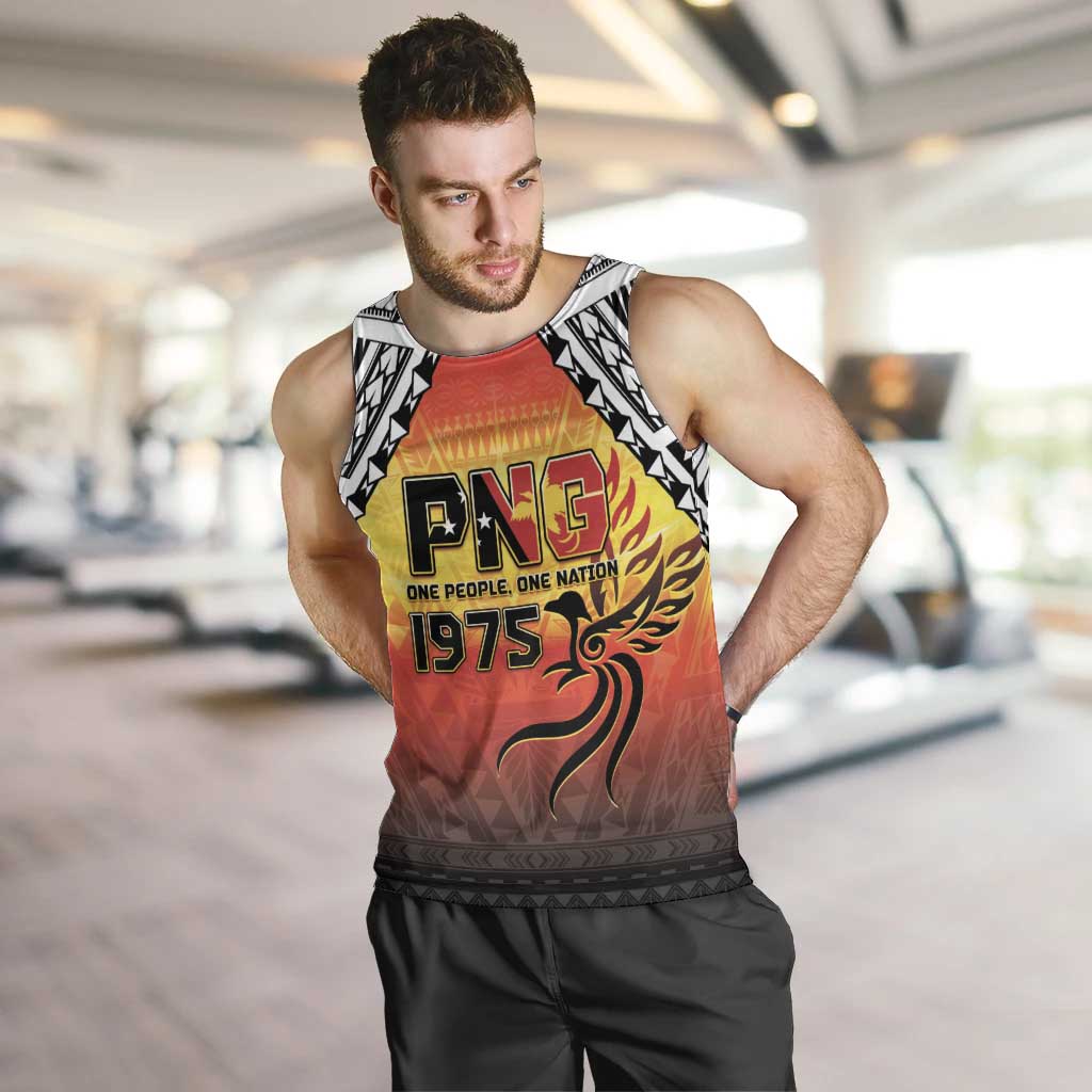 Papua New Guinea 50th Independence Day Men Tank Top One People One Nation One PNG LT05 Yellow - Polynesian Pride