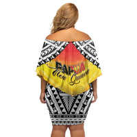 Papua New Guinea 49th Independence Day Off Shoulder Short Dress One People One Nation One PNG
