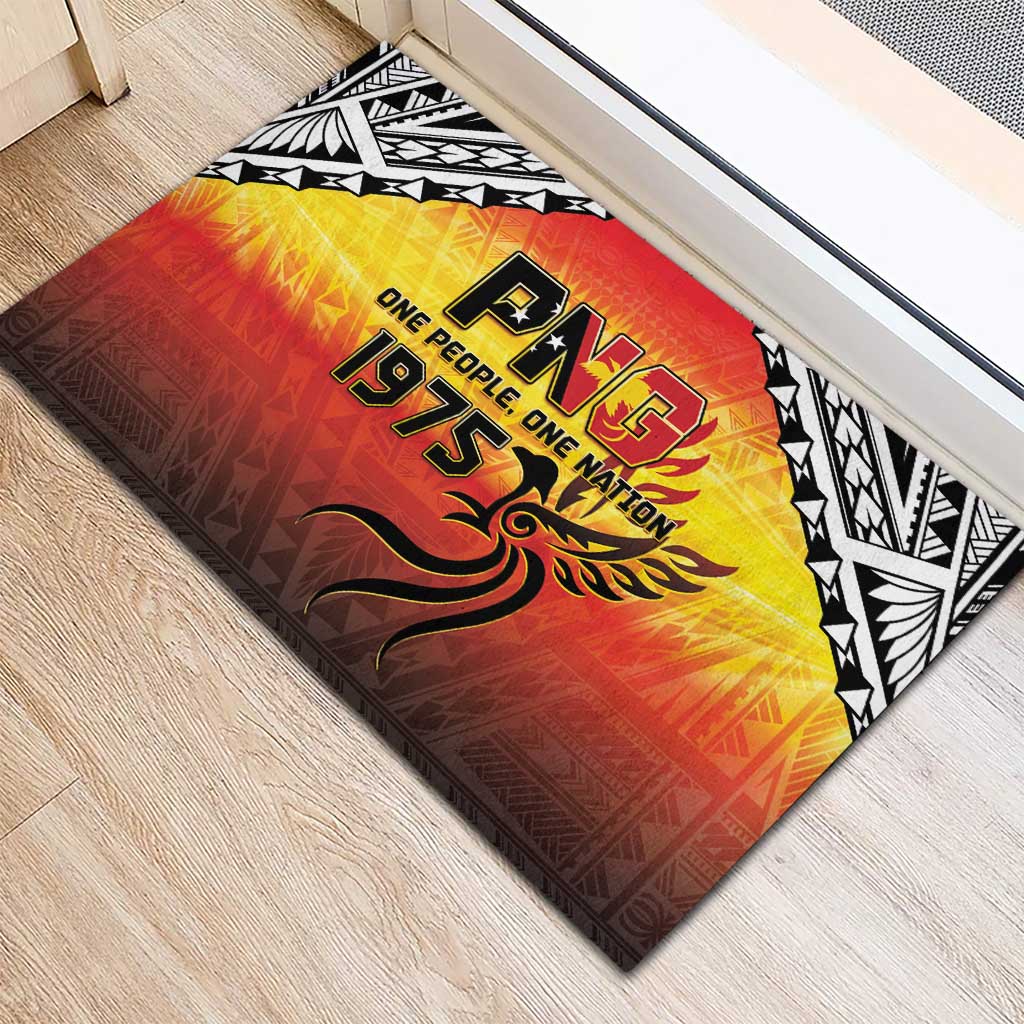Papua New Guinea 50th Independence Day Rubber Doormat One People One Nation One PNG LT05 - Polynesian Pride