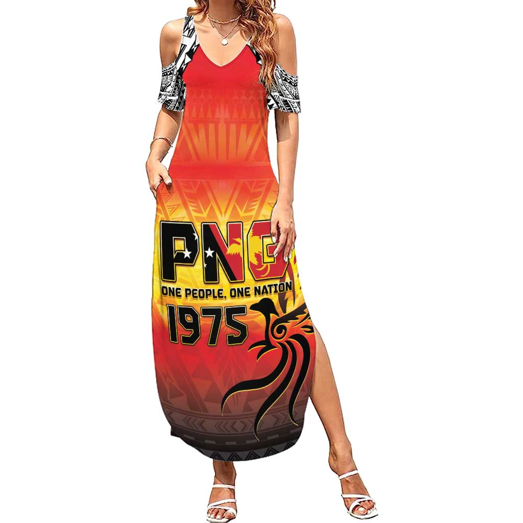 Papua New Guinea 49th Independence Day Summer Maxi Dress One People One Nation One PNG