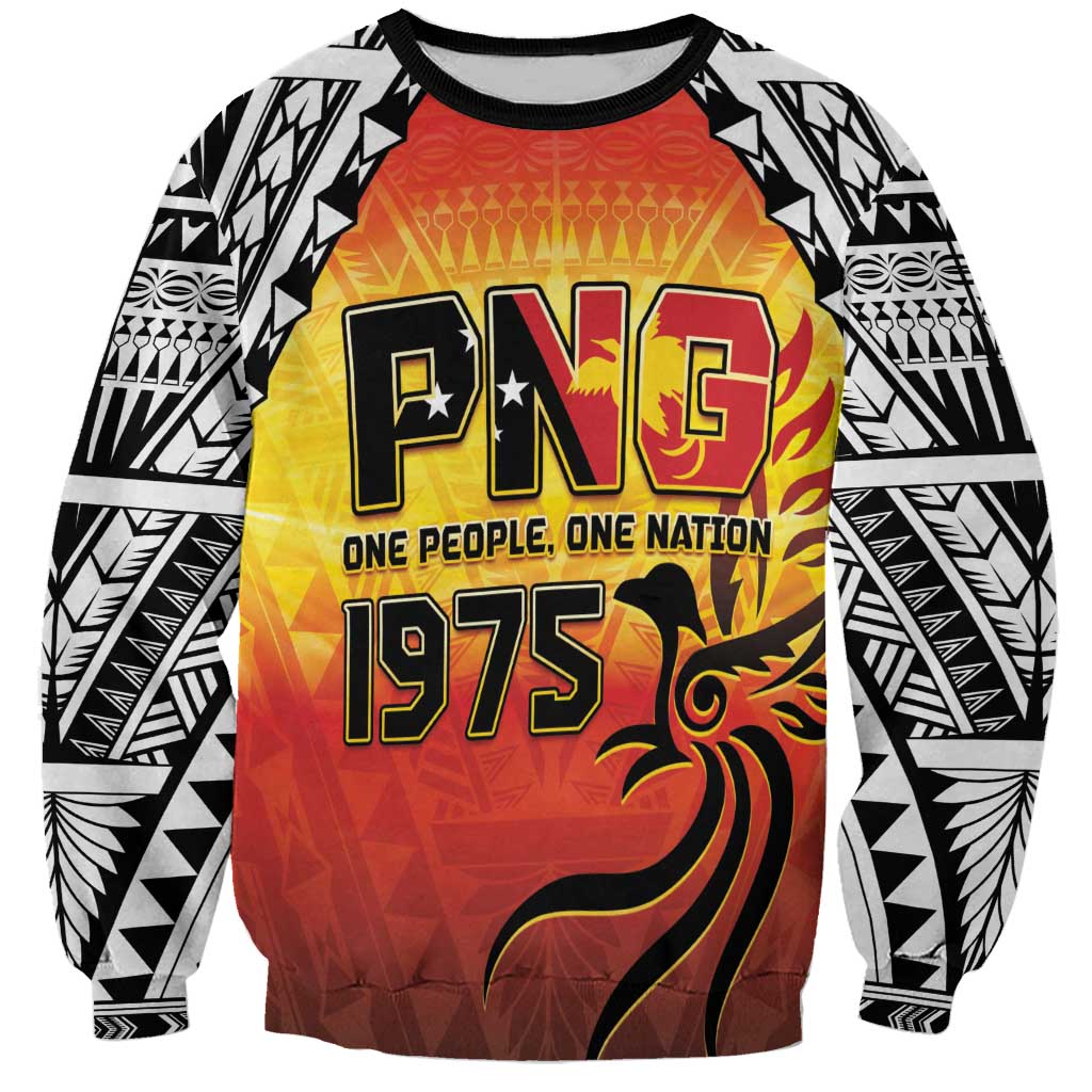 Papua New Guinea 50th Independence Day Sweatshirt One People One Nation One PNG LT05 Unisex Yellow - Polynesian Pride