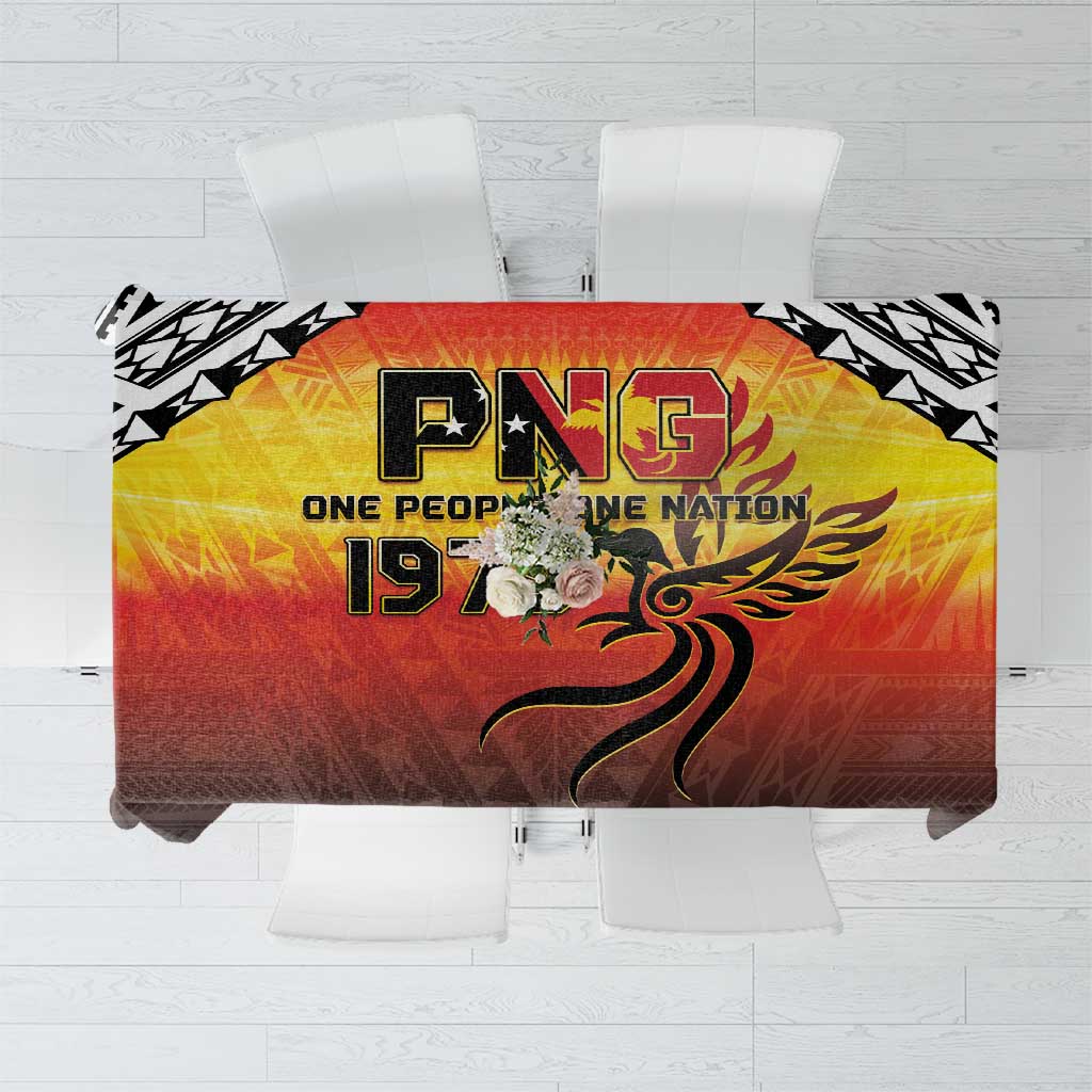 Papua New Guinea 50th Independence Day Tablecloth One People One Nation One PNG LT05 Yellow - Polynesian Pride