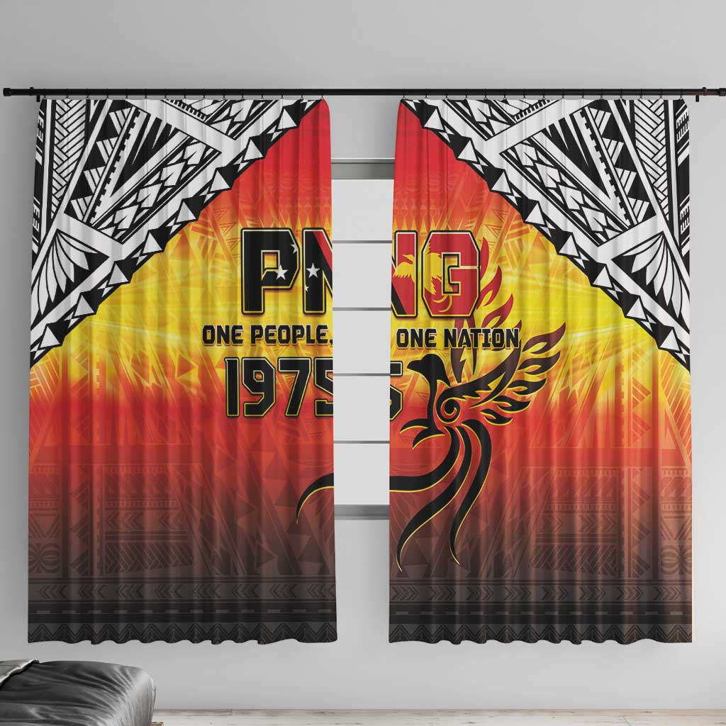 Papua New Guinea 50th Independence Day Window Curtain One People One Nation One PNG LT05 With Hooks Yellow - Polynesian Pride