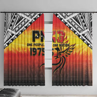 Papua New Guinea 50th Independence Day Window Curtain One People One Nation One PNG LT05 With Hooks Yellow - Polynesian Pride