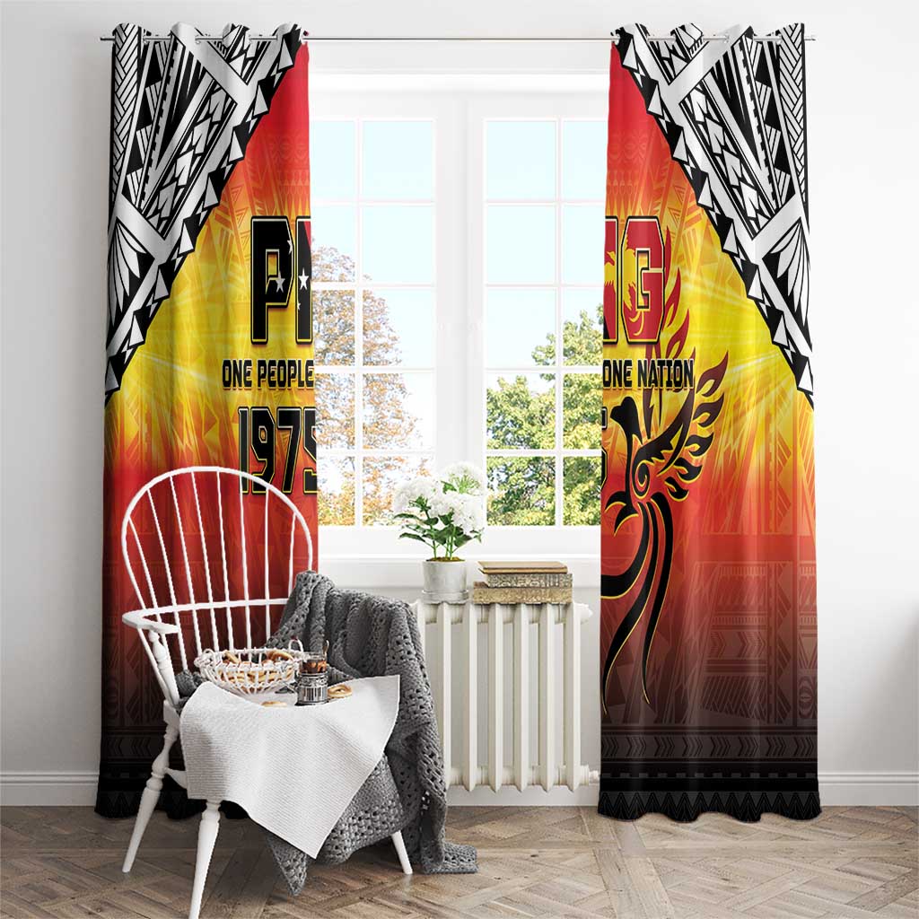 Papua New Guinea 50th Independence Day Window Curtain One People One Nation One PNG LT05 - Polynesian Pride