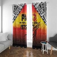 Papua New Guinea 50th Independence Day Window Curtain One People One Nation One PNG LT05 With Grommets Yellow - Polynesian Pride