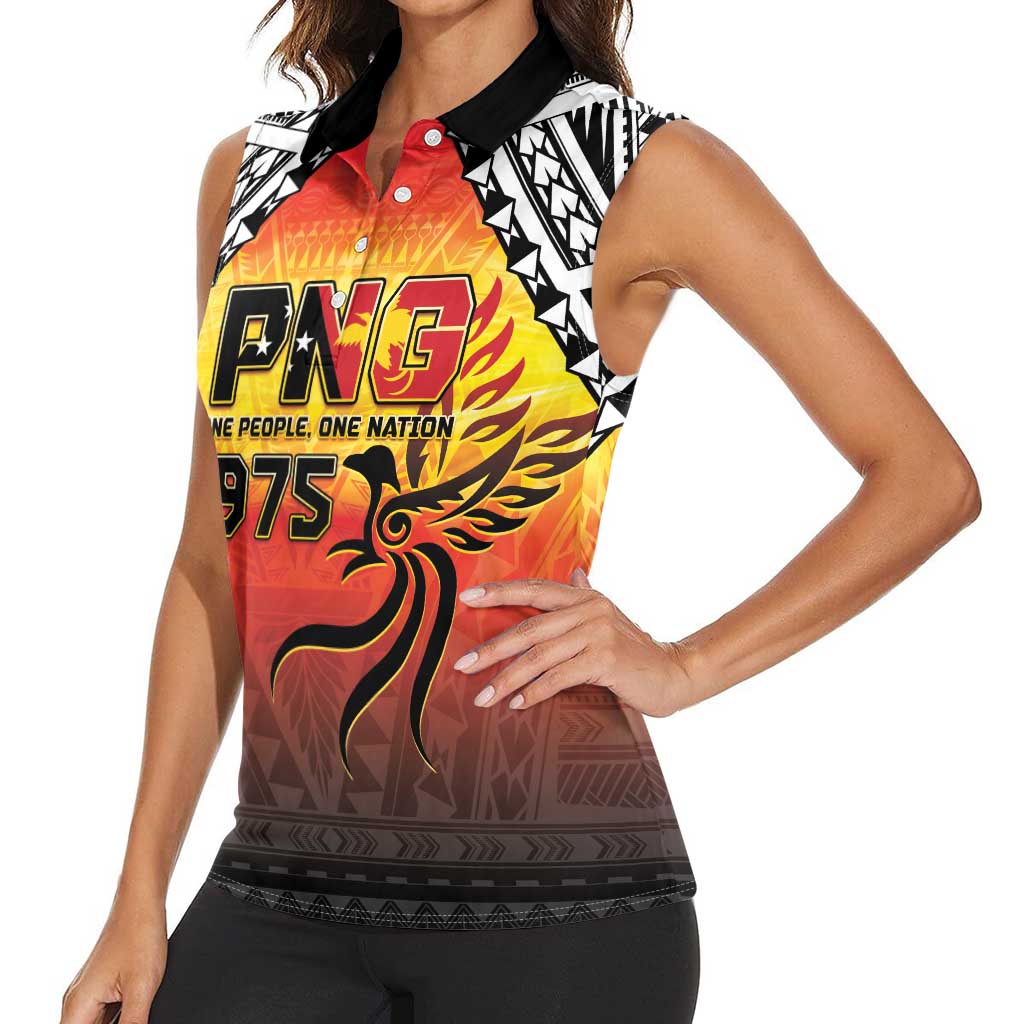 Papua New Guinea 49th Independence Day Women Sleeveless Polo Shirt One People One Nation One PNG